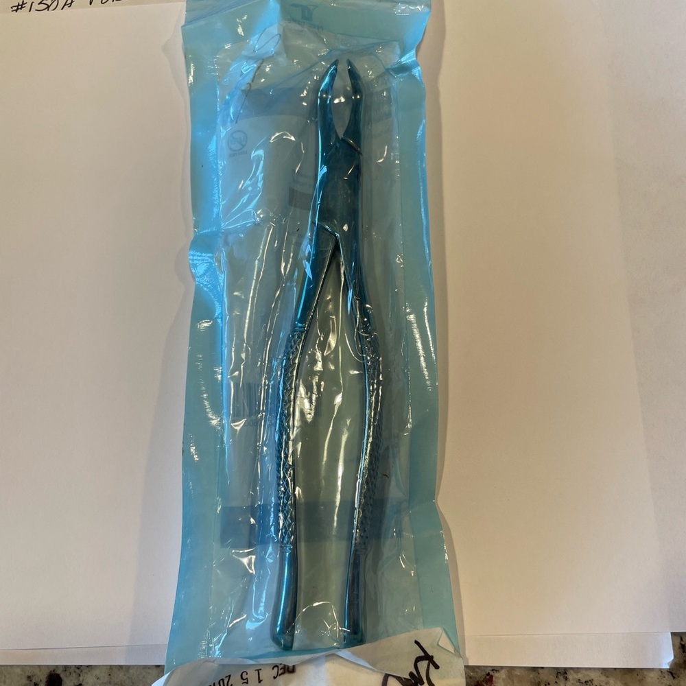 222 Stainless Steel Dental/Orthodontic Pliers in Sterile Packaging - Blue Finish